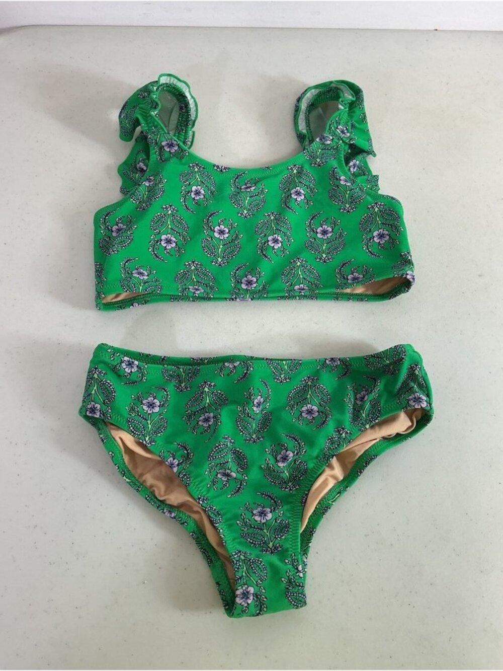 Crewcuts Girls 2pc Bikini Swim Set Bralette Floral Print Size 14
